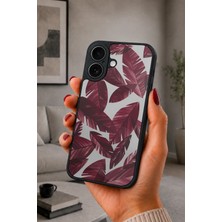 BG AKSESUAR iPhone 17 Uyumlu Yapraklar Desenli Kamera Korumalı Darbelere Dayanıklı Kılıf