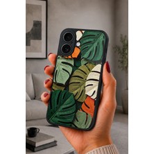 BG AKSESUAR iPhone 17 Uyumlu Monstera Desenli Kamera Korumalı Darbelere Dayanıklı Kılıf