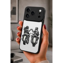 BG AKSESUAR iPhone 17 Pro Uyumlu Motorcuçift Desenli Kamera Korumalı Darbelere Dayanıklı Kılıf