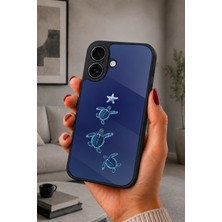 BG AKSESUAR iPhone 17 Uyumlu Mavikaplumbağa Desenli Kamera Korumalı Darbelere Dayanıklı Kılıf