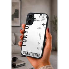 BG AKSESUAR iPhone 17 Uyumlu Uçakbileti Desenli Kamera Korumalı Darbelere Dayanıklı Kılıf