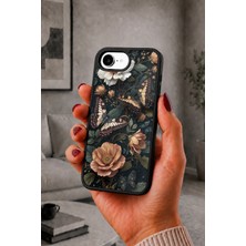 BG AKSESUAR iPhone 16E Uyumlu Flora Desenli Kamera Korumalı Darbelere Dayanıklı Kılıf