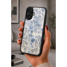 BG AKSESUAR iPhone 16 Uyumlu Mavi Desenli Kamera Korumalı Darbelere Dayanıklı Kılıf