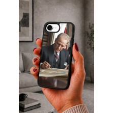BG AKSESUAR iPhone 16E Uyumlu Atatürk Desenli Kamera Korumalı Darbelere Dayanıklı Kılıf