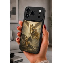 BG AKSESUAR iPhone 17 Pro Uyumlu Başmelek Desenli Kamera Korumalı Darbelere Dayanıklı Kılıf