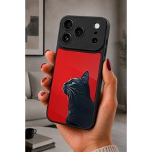 BG AKSESUAR iPhone 17 Pro Uyumlu Kedigil Desenli Kamera Korumalı Darbelere Dayanıklı Kılıf