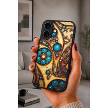BG AKSESUAR iPhone 17 Uyumlu Fraktal Desenli Kamera Korumalı Darbelere Dayanıklı Kılıf
