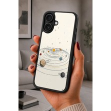 BG AKSESUAR iPhone 16 Uyumlu Güneşsistemigezegen Desenli Kamera Korumalı Darbelere Dayanıklı Kılıf
