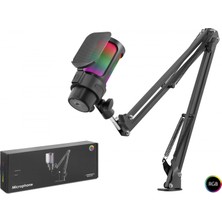 Hace Bazaar Gaming Rgb Mikrofon Seti Boom Mikrofon Kolu Type-C 192KHZ 24BIT Siyah M835B