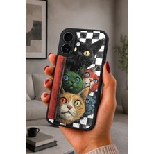 BG AKSESUAR iPhone 17 Uyumlu Kediler Desenli Kamera Korumalı Darbelere Dayanıklı Kılıf