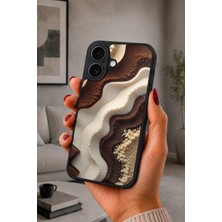 BG AKSESUAR iPhone 17 Uyumlu Kahvemermer Desenli Kamera Korumalı Darbelere Dayanıklı Kılıf