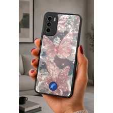 BG AKSESUAR Reeder S19 Max Pro S Uyumlu Pembekelebekler Desenli Kamera Korumalı Darbelere Dayanıklı Kılıf