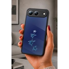 BG AKSESUAR Tecno Spark 40 5g Uyumlu Mavikaplumbağa Desenli Kamera Korumalı Darbelere Dayanıklı Kılıf