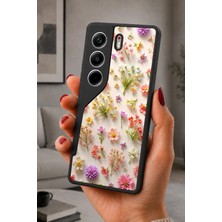 BG AKSESUAR Tecno Camon 40 Uyumlu Dahlia Desenli Kamera Korumalı Darbelere Dayanıklı Kılıf