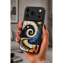 BG AKSESUAR iPhone 17 Pro Max Uyumlu Piyano Desenli Kamera Korumalı Darbelere Dayanıklı Kılıf