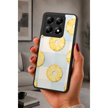 BG AKSESUAR Xıaomi Mi 14T Uyumlu Pineapple Desenli Kamera Korumalı Darbelere Dayanıklı Kılıf
