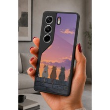 BG AKSESUAR Tecno Camon 40 Uyumlu Kediler Desenli Kamera Korumalı Darbelere Dayanıklı Kılıf