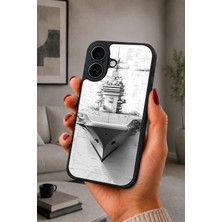 BG AKSESUAR iPhone 17 Uyumlu Uçakgemisi Desenli Kamera Korumalı Darbelere Dayanıklı Kılıf