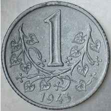 Banknoting Bohemya Moravya Protektorası 1 KORUNA1941 Çinko. Iı. Dünya Savaşı Iıı. Reich Özel Bölge.