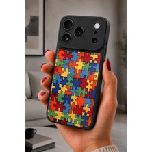BG AKSESUAR iPhone 17 Pro Uyumlu Yapboz Desenli Kamera Korumalı Darbelere Dayanıklı Kılıf
