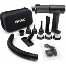 Altaylar Tedarik Oto Araç - 2ın1 Şarjlı 100W - 17000PA 9 Başlık - 3 Filtre El Tipi Basınçlı Hava Üfleme - Araç Süpürge Makinesi Taşıma Çantalı EKD-SP10