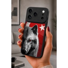 BG AKSESUAR iPhone 17 Pro Max Uyumlu Bozkurtbayrak Desenli Kamera Korumalı Darbelere Dayanıklı Kılıf