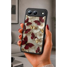 BG AKSESUAR Tecno Spark 40 5g Uyumlu Bordo Desenli Kamera Korumalı Darbelere Dayanıklı Kılıf