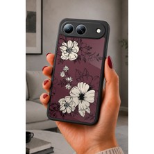BG AKSESUAR Tecno Spark 40 5g Uyumlu Vintageçiçekler Desenli Kamera Korumalı Darbelere Dayanıklı Kılıf
