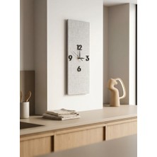 Kaveld Nord Linen 41 Dikdörtgen Duvar Saati 13,5X41 cm | Sessiz Mekanizma, Keten Dokulu Vinil Kaplama, Modern Iskandinav Tasarım