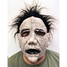 TKÇ Siyah Saçlı Michael Myers Lateks Yüze Tam Yapışan Et Maske Korku Maskesi