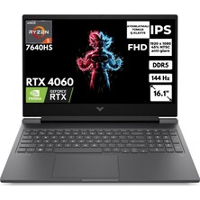 Hp Victus 16-S0023NT Ryzen 5 7640HS 64 GB 4 Tbssd 8gb RTX4060 16.1" 144Hz Fhd Windows 11 Pro Gaming Laptop 7Z4N1EAAT60