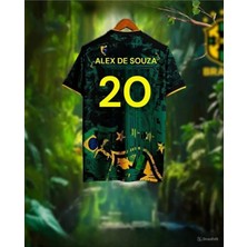 Gladsome Brezilya Alex De Souza 20 Özel Tasarım Futbol Forması Yeşil