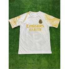 Gladsome Ronaldo Real Madrid Özel Tasarım Ejder Desenli Beyaz Sarı Forma Ejder Kol Desenli