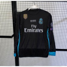Gladsome Real Madrid Ronaldo 7 Retro Uzun Kol Futbol Forması Siyah