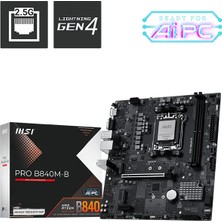 MSI Msı Pro B840M-B Ddr5 Hdmı-Vga Pcıe 4.0 Am5 Matx