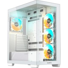 Gigabyte Gıgabyte GB-C500PI-ST C500 Panoramic Stealth Ice Sütunsuz Panoramik Cam Beyaz Mid Tower Pc Kasası (4x Argb Fanlı)