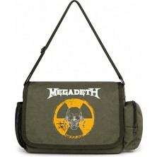 Sevbano Megadeth Rock Metal Müzik Grubu Baskılı Unisex Okul, Spor, Ofis Çok Amaçlı Postacı Çantası