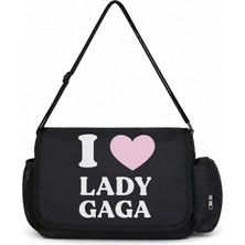 Sevbano I Love Lady Gaga Şarkıcı Baskılı Unisex Okul,spor, Ofis Çok Amaçlı Postacı Çantası