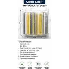 Nefspak 8 mm x 24 cm Jelatinli Karışık Renkli Pipet 5000 Adet - Toptan Ambalajlı Kalın Pipet (Koli / Büyük Paket)⁠