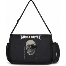 Sevbano Megadeth Rock Metal Müzik Grubu Baskılı Unisex Okul, Spor, Ofis Çok Amaçlı Postacı Çantası