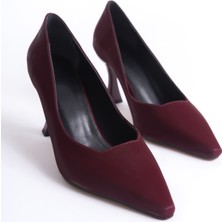 Zerenyus Cordelia Premium Bordo Saten Stiletto 7 cm