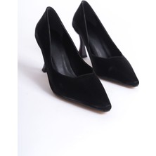 Zerenyus Cordelia Premium Siyah Saten Stiletto 7 cm