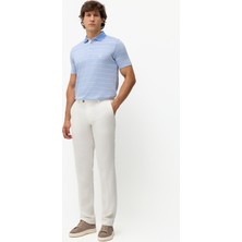 Karaca Mavi Keten Pamuk Karışımlı Regular Fit Polo Yaka Tişört