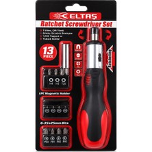 sbodurhome 13PCS Silikon Sap - Cr-V Cırcırlı Tornavida Bits Seti 3 Kademe - Çift Yönlü - Manyetik Uç Tut
