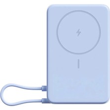 Xiaomi Magnetic Power Bank 10000 with Built-in Stand - 10000mAh Standlı Dahili Type-C Kablolu Manyetik Kablosuz Hızlı Şarj Açık Mavi