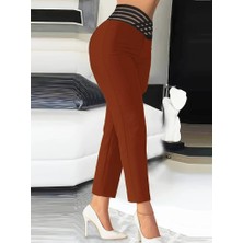Lune Store Kadın Yüksek Bel Beli Lastikli Cepsiz Ithal Krep Pantolon