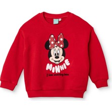 Disney Kız Bebek Lisans Sweatshirt Lisans Baskılı Bisiklet Yaka Long Sleeve