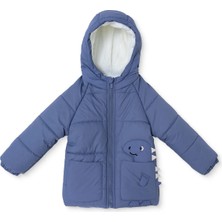 Midimod Erkek Bebek Mont Dinozor Baskılı Fermuarlı Kapüşonlu Long Sleeve