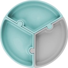 Oioi Vakumlu Mama Tabağı Puzzle - Aqua Green / Powder Grey