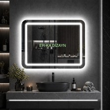 Dikdörtgen Kumlamalı Ayna Led'li Lavabo & Banyo Aynası
